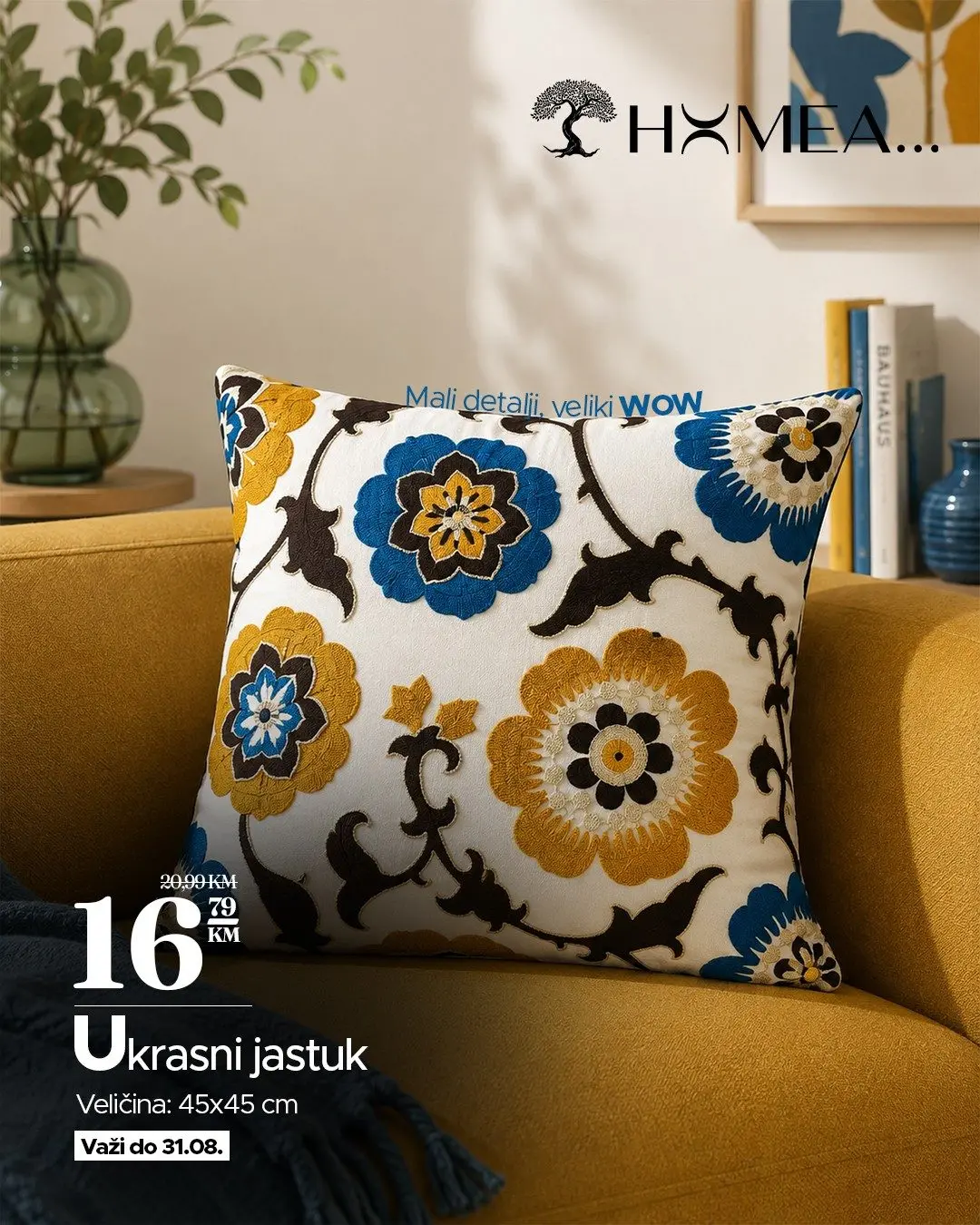 Ukrasni jastuk, cvjetni dezen