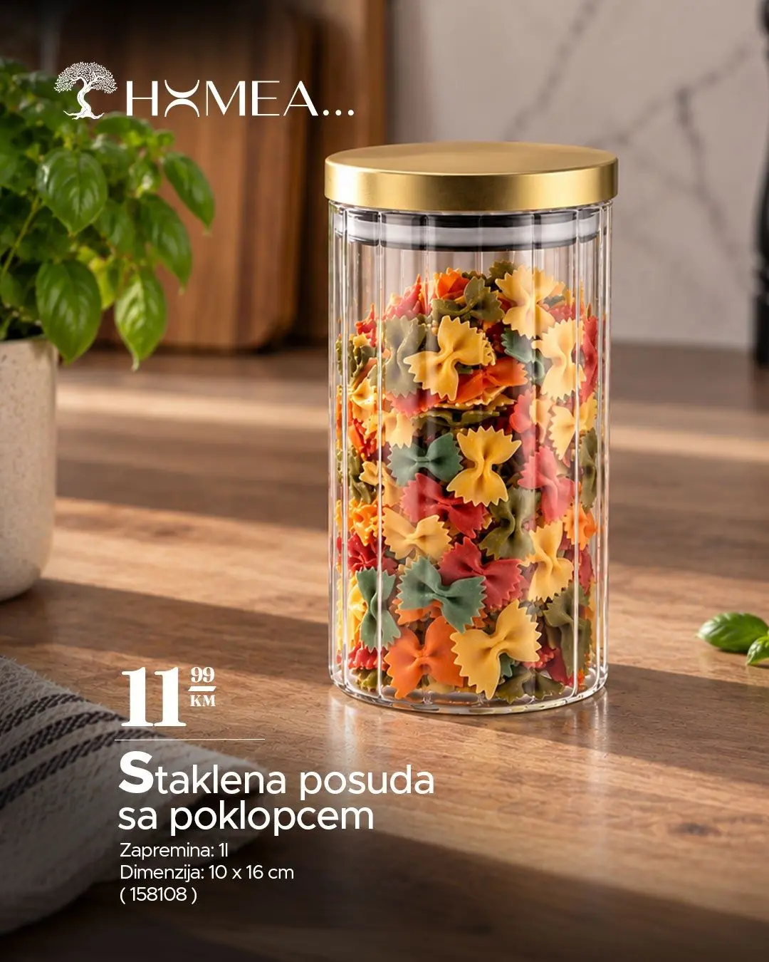 Staklena posuda sa poklopcem
