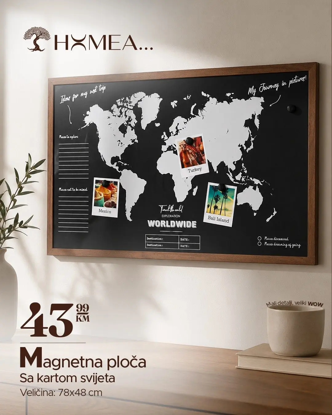 Magnetna ploča sa kartom svijeta